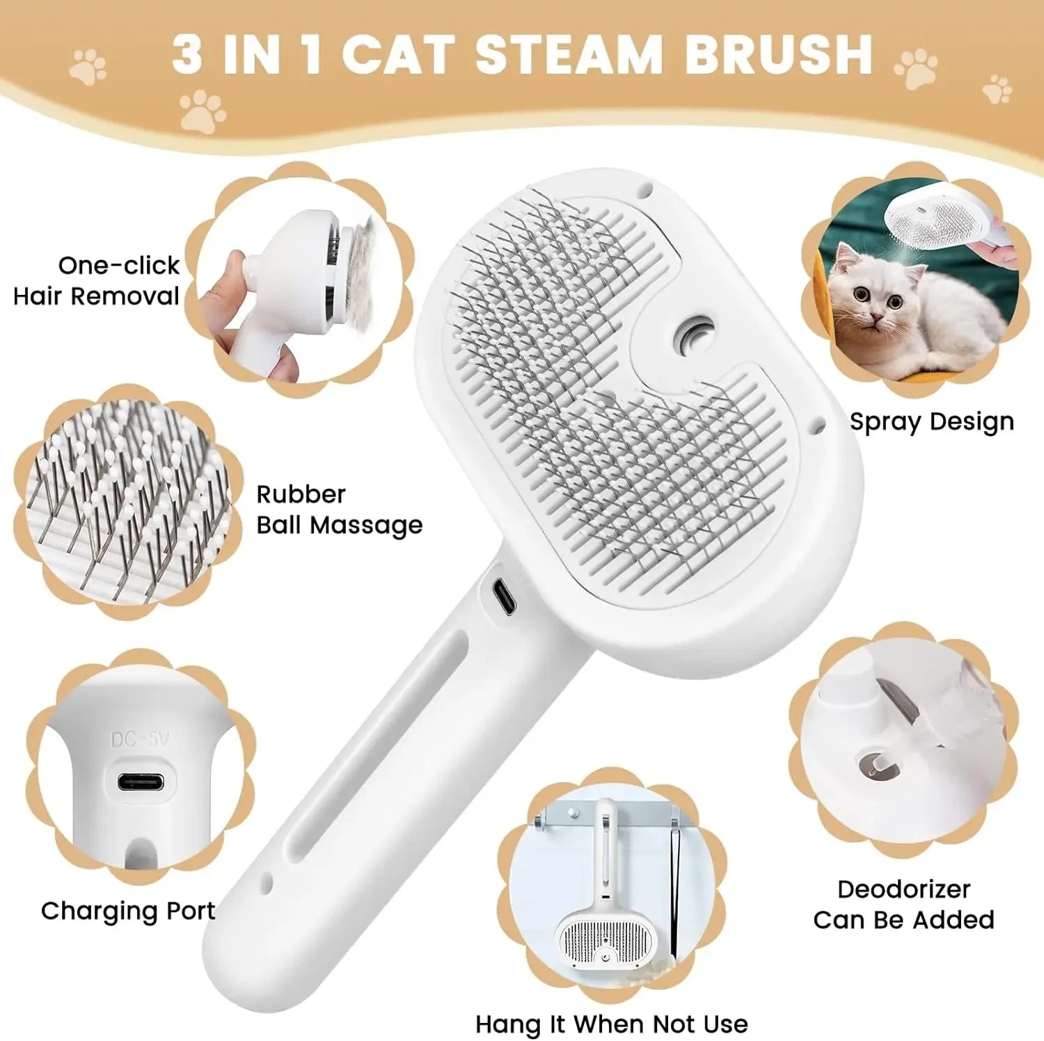 FURMIST™ PET GROOMING STEAM COMB